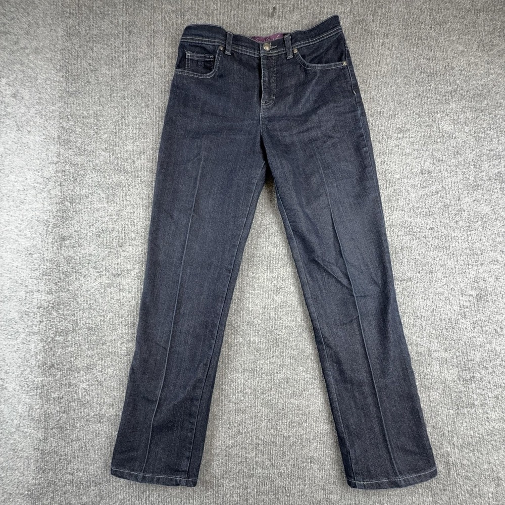 Gloria Vanderbilt Amanda Jeans Womens 8 Short Dark Wash High Rise Straight Denim
